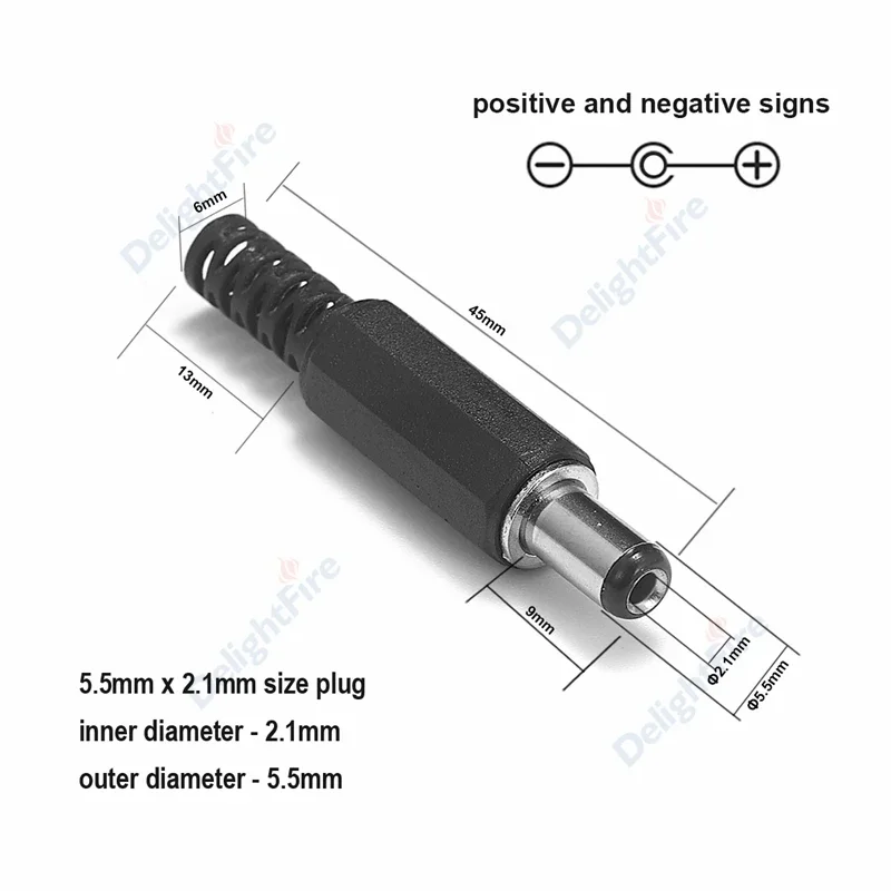 5.5 2.1mm DC Power Connector Male Plug 5.5 2.5mm 3.5 1.35mm Jack Barrel 12V 3A Soldering DC Adapter For DIY Electronic LED Strip