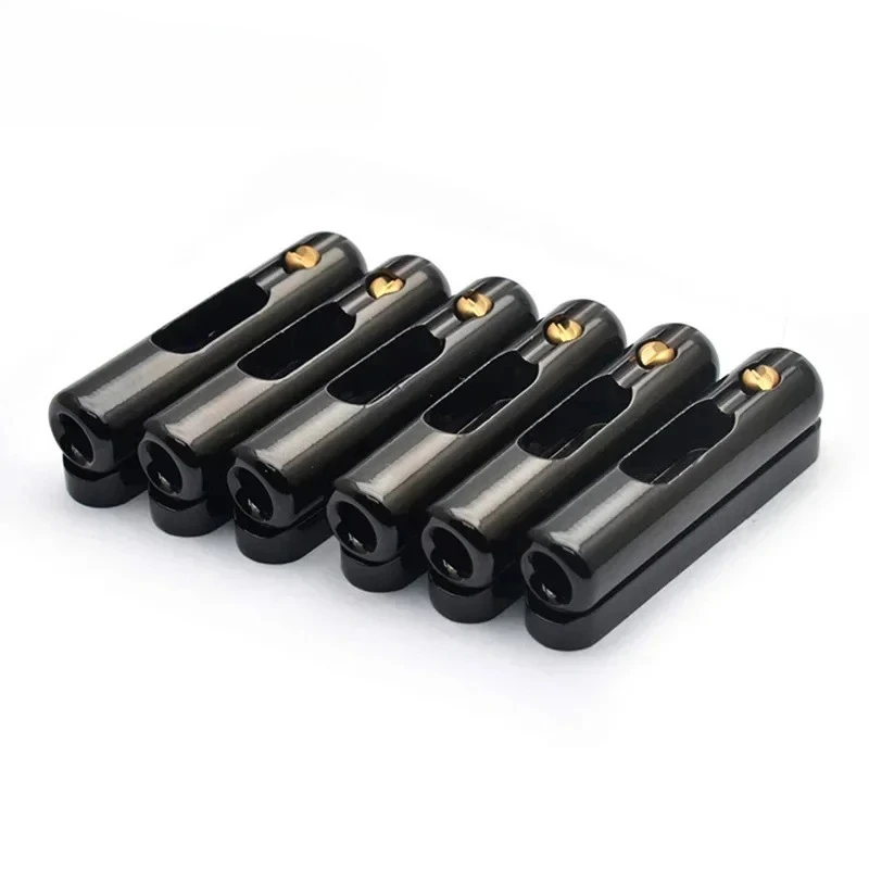 6Pcs Individual Guitar Brass Tube Style Bridge 8.5x41.5mm String Bridge Bottom Trough String Split Type Guitar Bridge