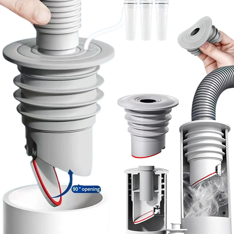 ซิลิโคนห้องน้ําท่อระบายน้ําซีลแหวนอ่างล้างจานท่อระบายน้ําท่อซีลปลั๊กเครื่องซักผ้า Anti-กลิ่นรั่วท่อระบายน้ําชั้น Seal Connector