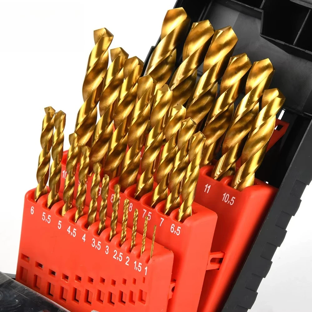 

NAIPU 25pcs HSS Straight Shank M35 Cobalt Hss Drill Bits Set for Hardened Metal Stainless Steel Drilling