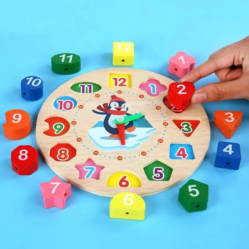 

Children's puzzle education toys Montessori wooden baby toys, gifts for boys and girls aged 1, 2, and 3, baby development games