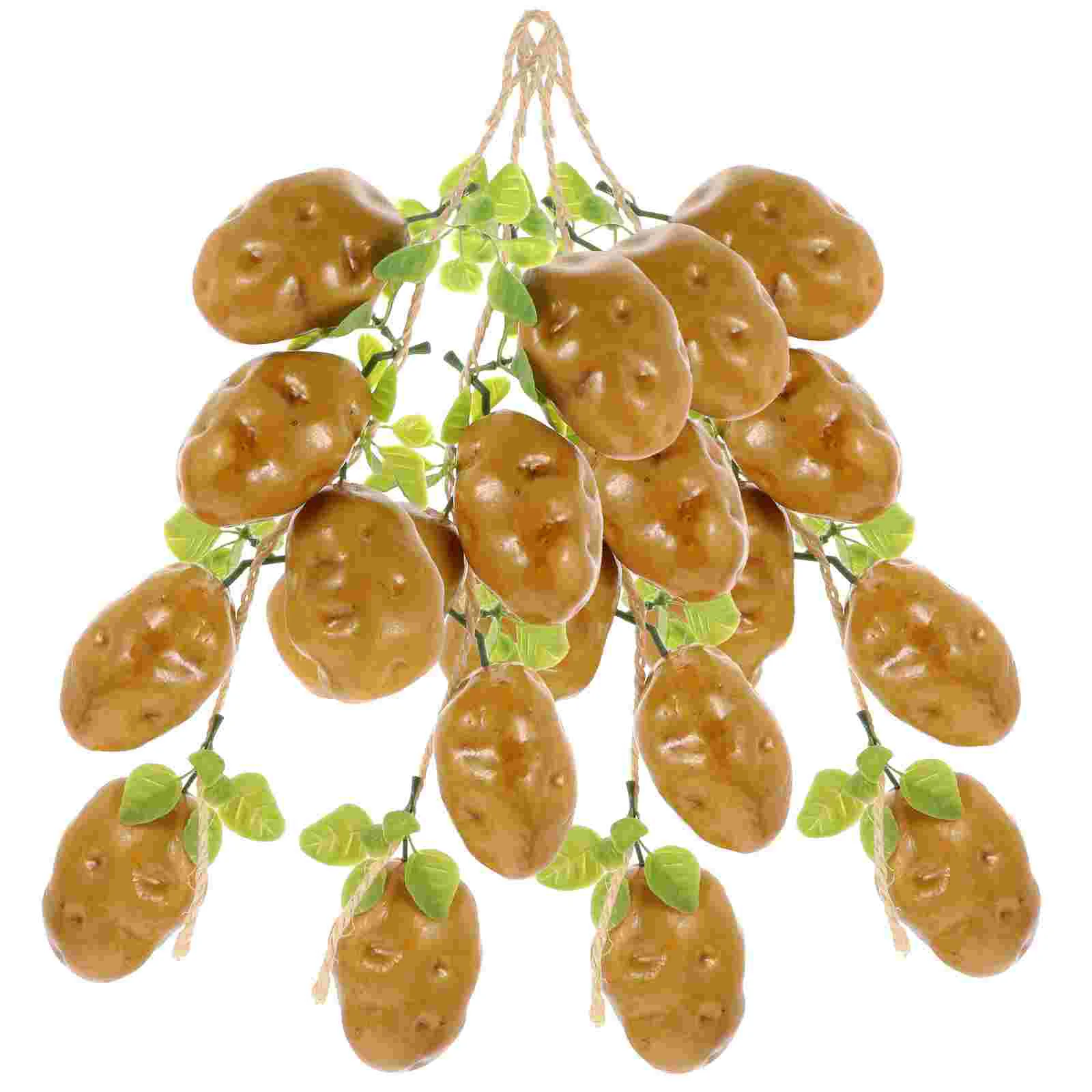 

4 Pcs Simulation Potatoes Hanging Decor Ornament Realistic Wall Decorate Fake Strings Farmhouse Foam Foams Artificial