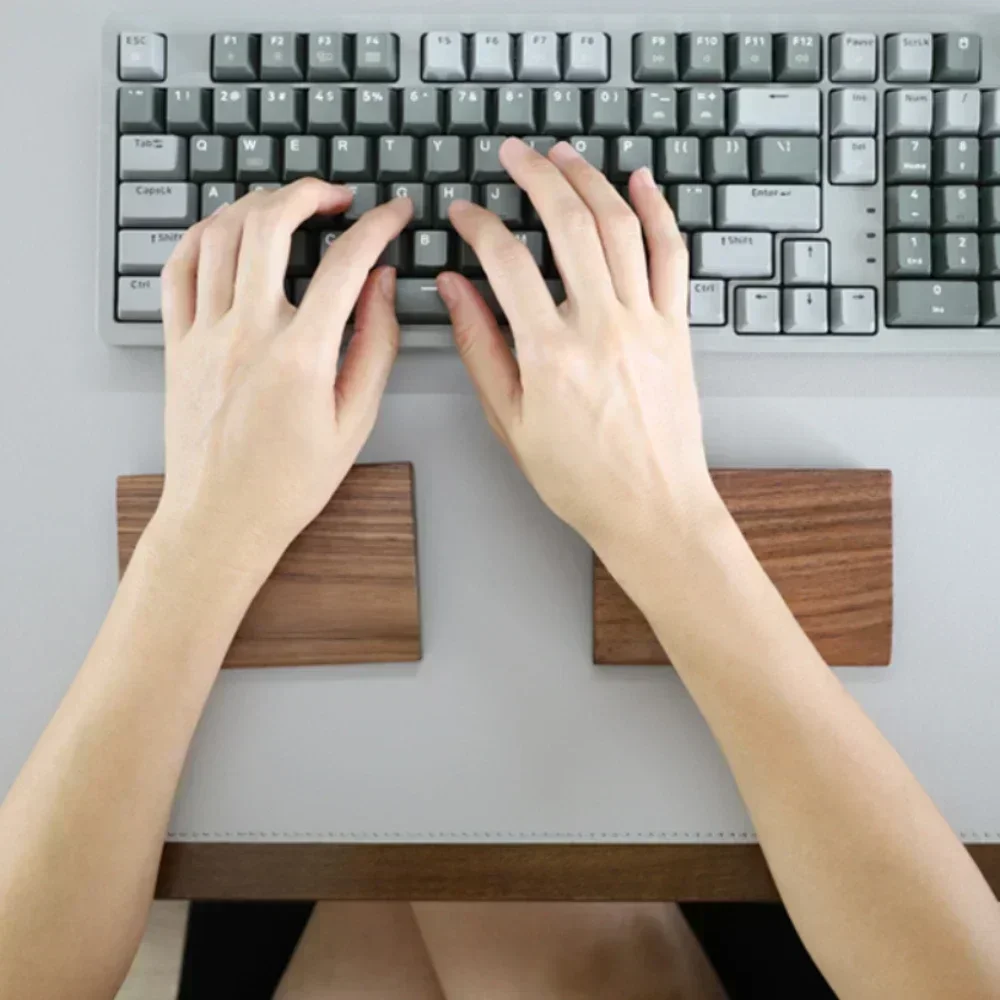 Walnut Wood Plam Rest Custom Solid Wood Palm Stress Mechanical Keyboard Wooden Wrist Rest Split Keyboard Office Game Accessories