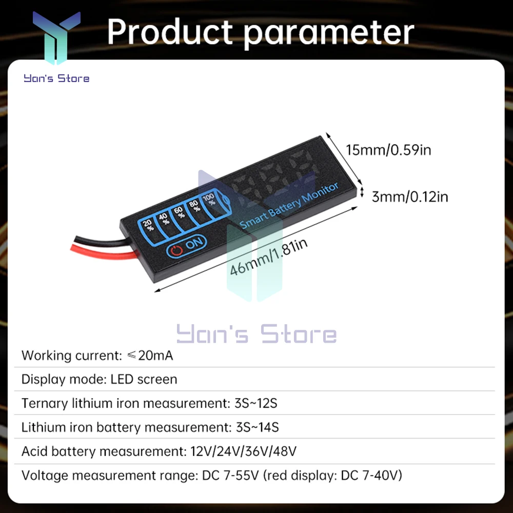 DC7-55V 12V/24V/36V/48V светодиодный индикатор емкости аккумулятора, панель дисплея мощности, литий-кислотный аккумулятор, модуль измерения напряжения