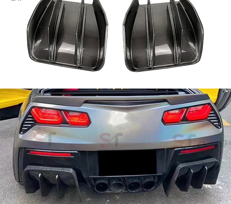 

Suitable for Chevrolet Corvette C7 Carbon Fiber Rear Lip Rear Bumper Two-Stage Tail Lip Diffuser Retrofit