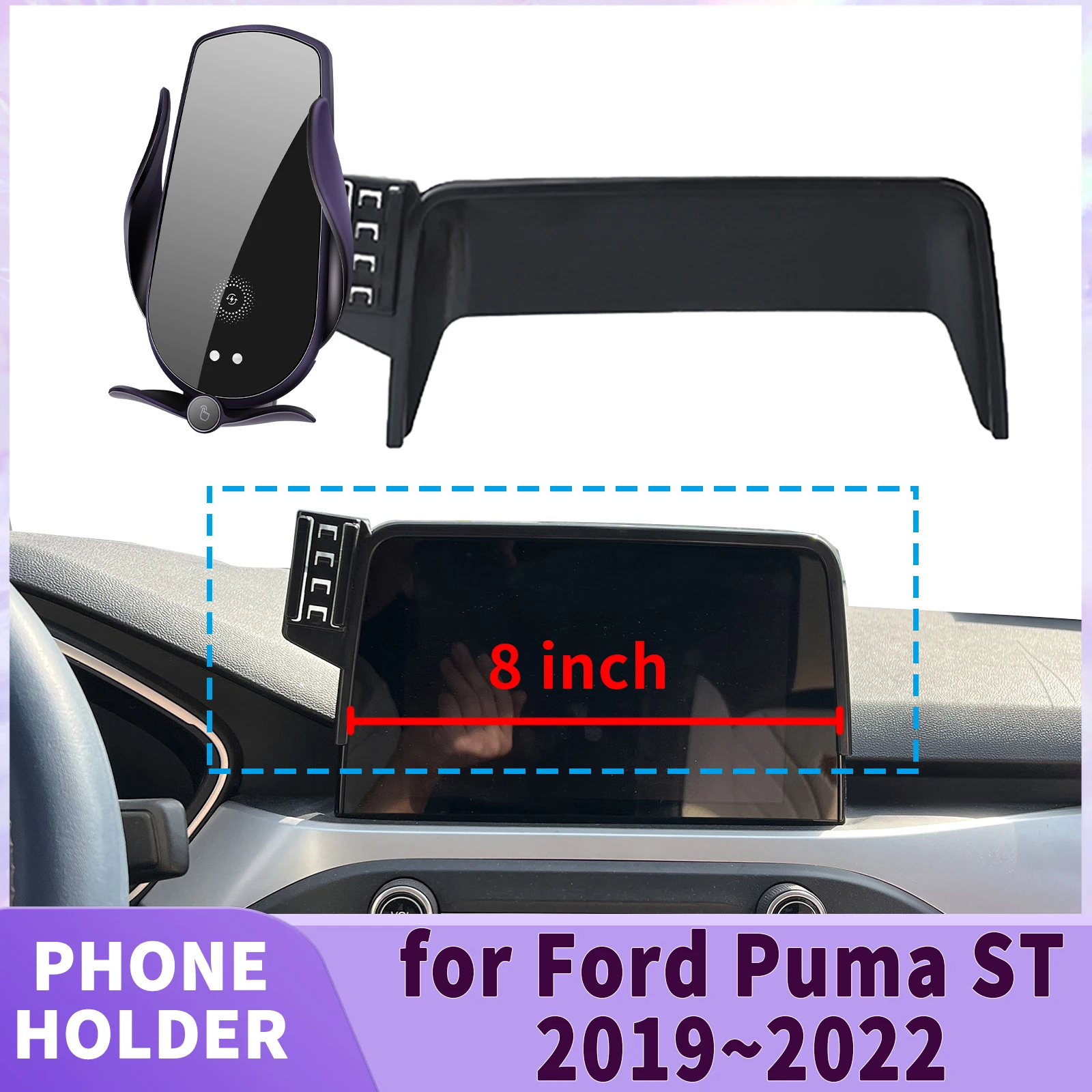 

fit for Ford Puma ST 2019 2020-2022 Titanium ST-Line X (8in) Screen Base Phone Holder Mount ​​ Secure Clip Car​​ accessoires