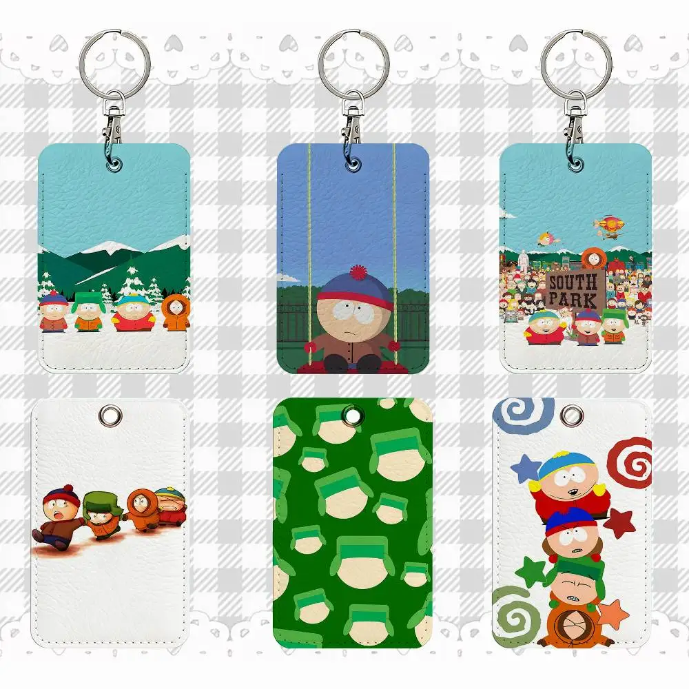 

Классический прямоугольный чехол для удостоверения личности S-South-Park, брелок для ключей, сумка для карт доступа, кольцо для ключей, кожаный держатель для карт, кольцо для ключей, доступ