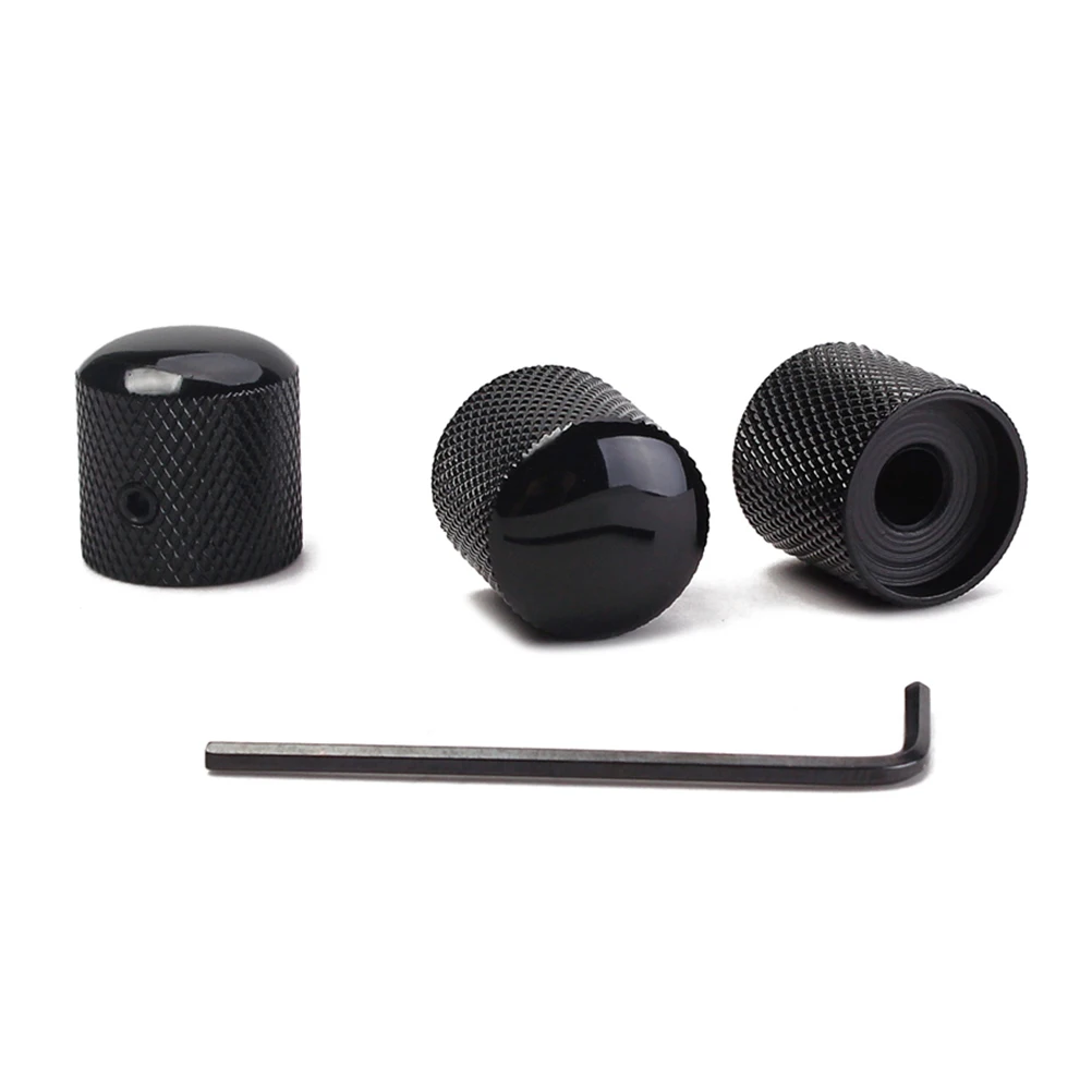 

4pcs Metal Guitar Knobs Hollow Shaft Bass Volume Control Dome for Replacement Brass Style Car Accessories