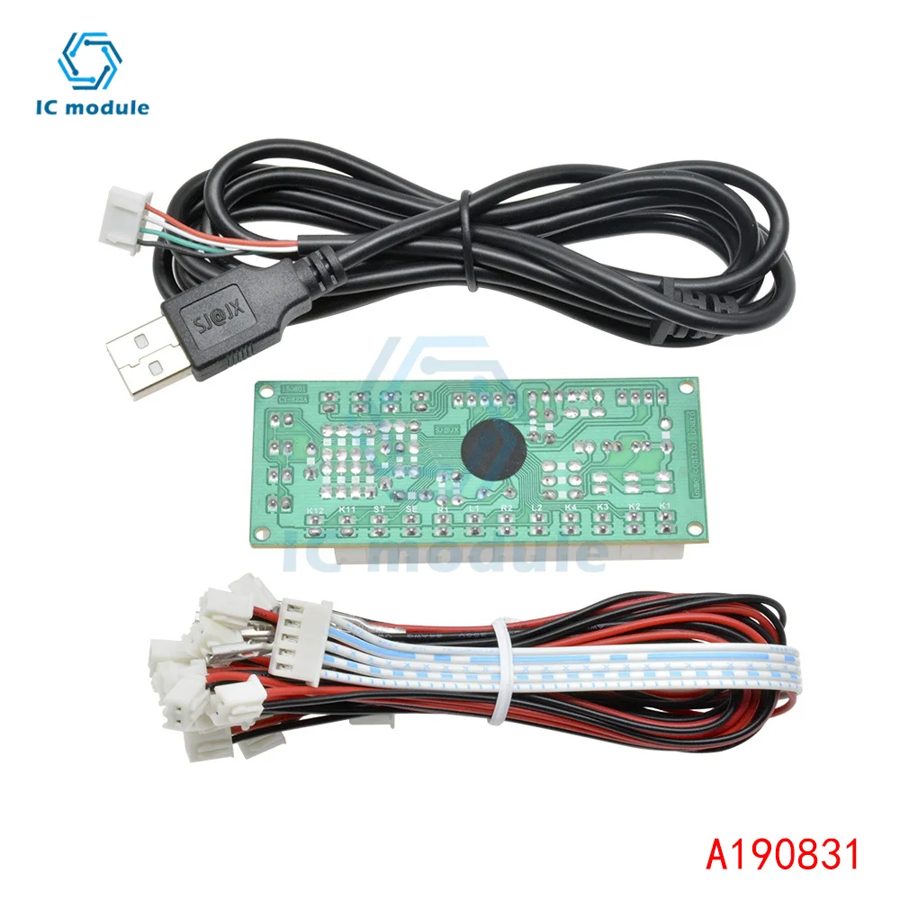 USB Arcade Joystick Circuit Board Zero Delay Arcade USB Encoder PC to Joystick Board Kit for Digital Analog Modes Game Equipment