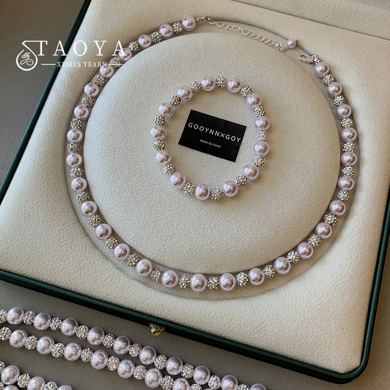 High End Manta Rose Purple Pearl Bead Necklace For 2025 Women's Elegant Clavicle Chain Trendy Sets Accessories Luxury Jewelry