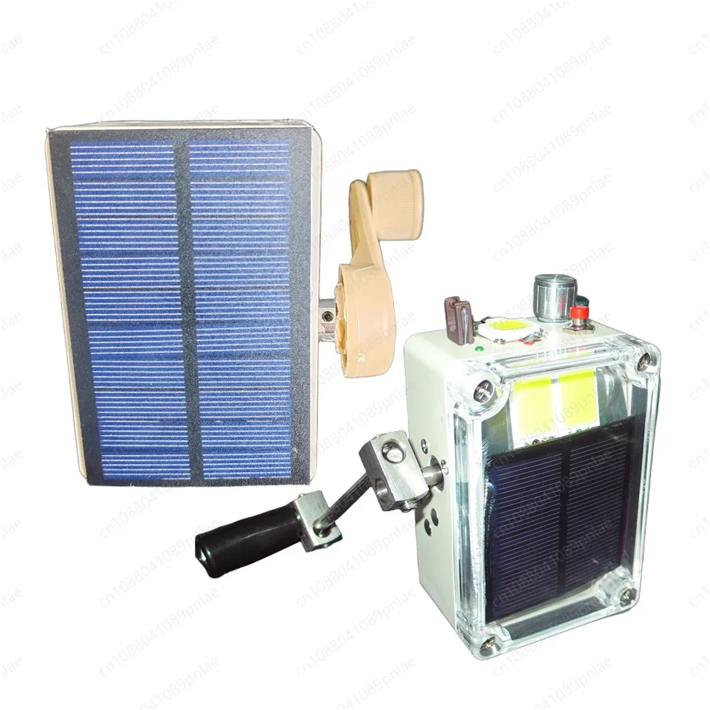 Hand Crank Solar Power Bank 5V Outdoor Emergency Charger with Ignition & Lighting for Camping Survival