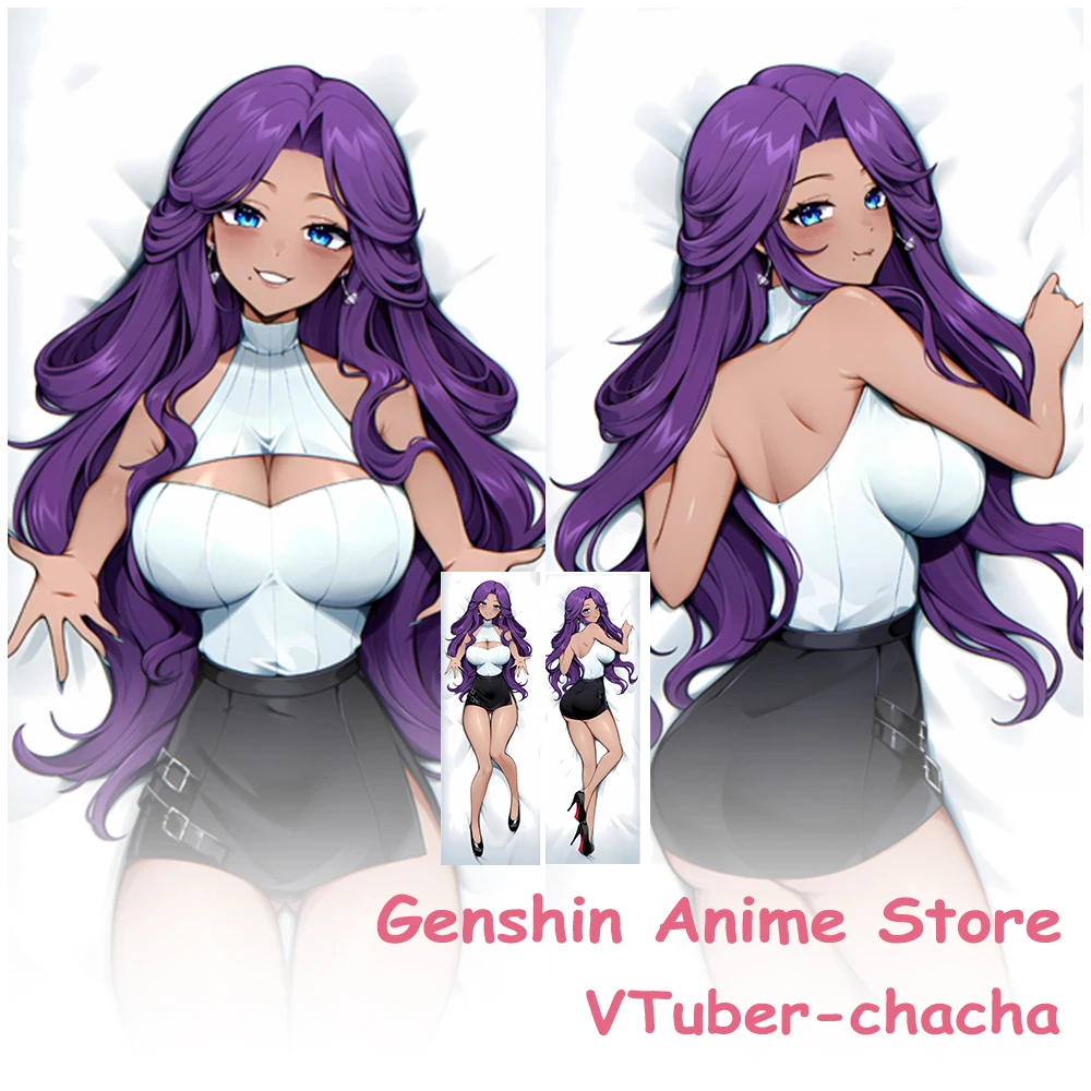 

Cartoon VTuber Chacha Sexy Body Dakimakura Cover Anime Double-Sided Printed Kawaii King Pillow Cushion Covers Cosplay Props