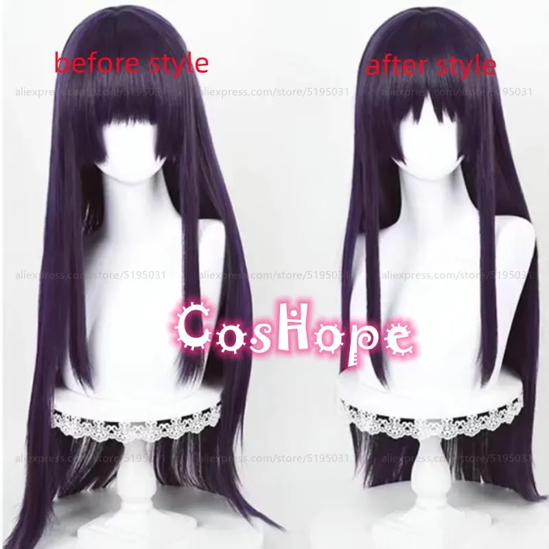 Touma yamaesomon cosplay wig 80cm long straight black purple wig cosplay anime cosplay wigs heat resistant synthetic wigs