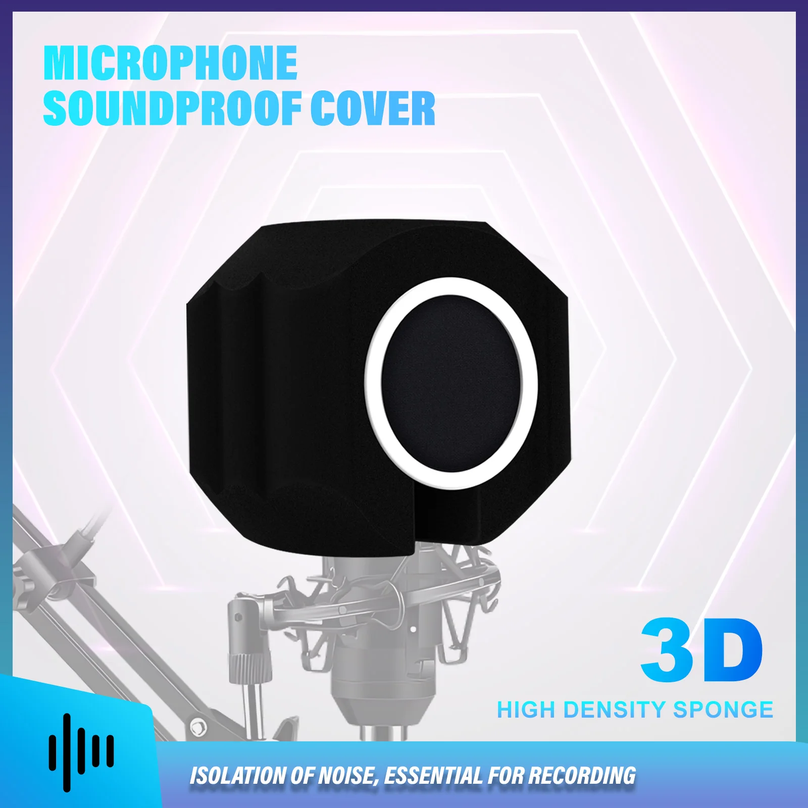 Microphone Wind Shield Pop Filter Isolation Ball Acoustic For Record Studios Mic Sound-Absorbing Foam Five-sided Seal