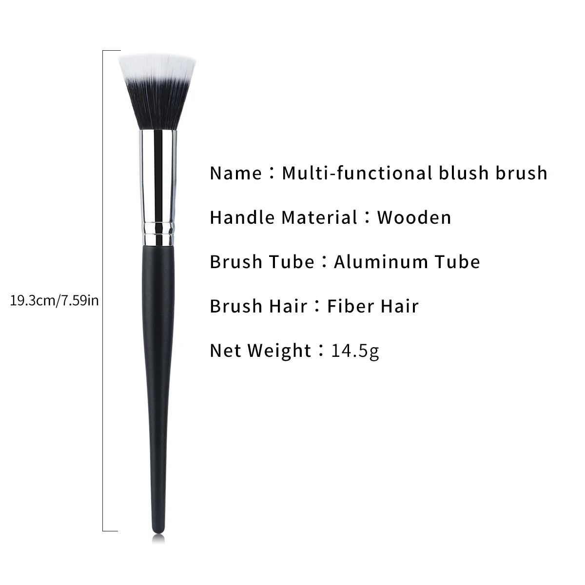 RANCAI 1PC Flat Foundation Brush Flat Top Buffing Kabuki Brush Face Makeup Brush Powder Foundation Blush Bronzer Cosmetics Tool