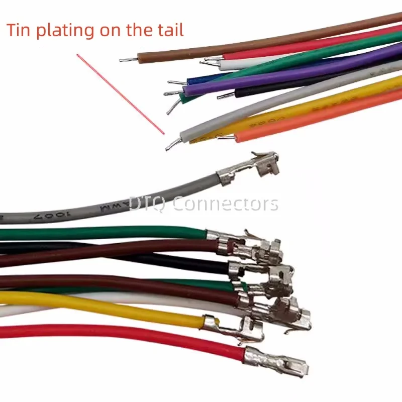 100PCS XH2.54MM single and double ended spring connector plug 100/200/300/500mm terminal UL1007 electronic color wire