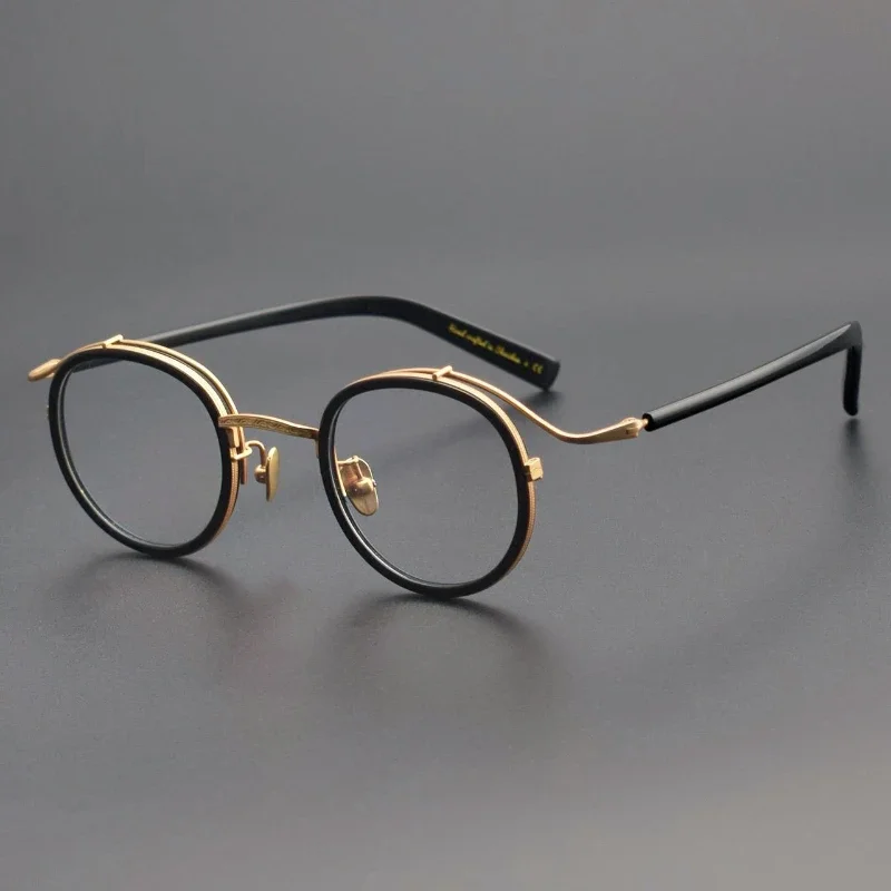 Retro High-quality Pure Titanium Circular Eyeglass Frame 2526 Fashion Men Women Can Be Matched Anti Blue Light Myopia Glasses