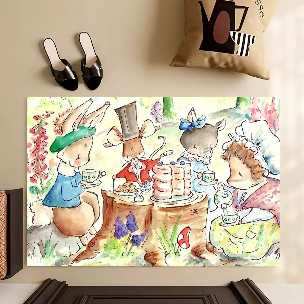 Cartoon P-Peter Rabbit Cute Floor Mat Bedroom Kitchen Door Bath House Super Absorbent Foot Non-slip