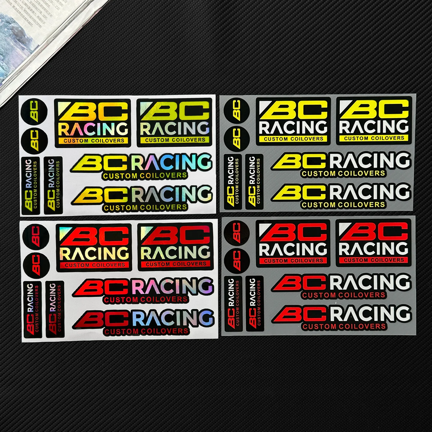 Reflective / Laser Rainbow BC RACING Motorcycle Decor Stickers Auto Car Moto Bike Scooter Modify Accessories Decals Waterproof - view 4