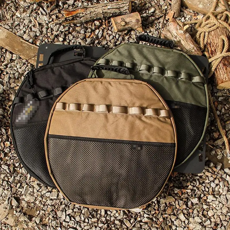 

Thiened уличная круглая сумка для хранения сковороды для барбекю Satone, плоский горшок для бота, чугунный горшок, сумка, корзина для пикника, сумка для еды