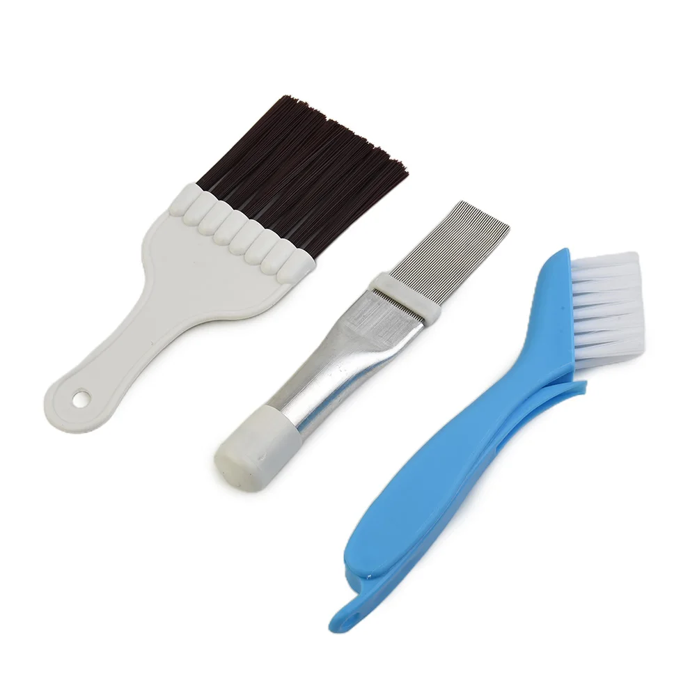 Condenser Fin Comb+Brush Set Radiator Fin Stainless Steel 3Pcs/Set Accessories Accessory Cleaning Brush Comb High Quality