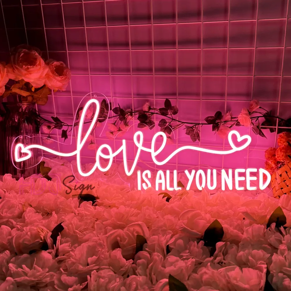 

Love is all you need Неоновая светодиодная вывеска Свадебная стена Домашняя комната Художественный декор Неоновые огни Вывески Свадебное украшение для спальни Вывеска