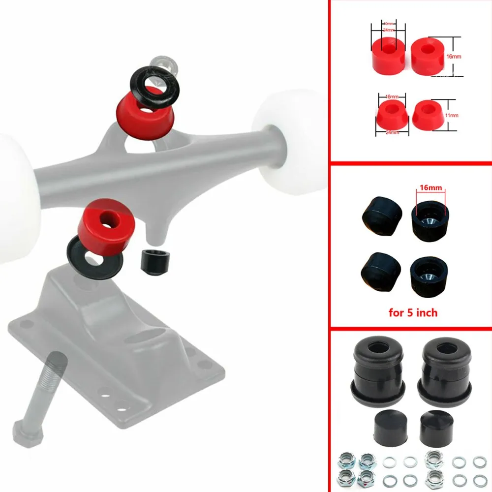 1 Set Skateboard-Stoßdämpfer-Kit: Skateboard- & Zubehörteile, 90a Harte Longboard-Pivot-Rohrzubehörteile, Gummikappen – Detail 1