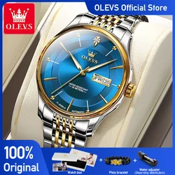 OLEVS Men's Watches Classics Original Automatic Mechanical Wristwatch Waterproof Luminous Watch for Man Week Date Business Dress