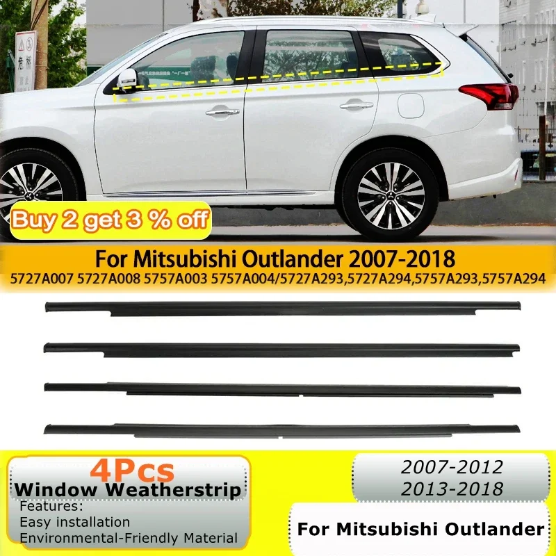 

Внешний уплотнитель окна для Mitsubishi Outlander 2007-2012/2013-2018, уплотнительный ремень для боковой двери 5727A007 5727A008