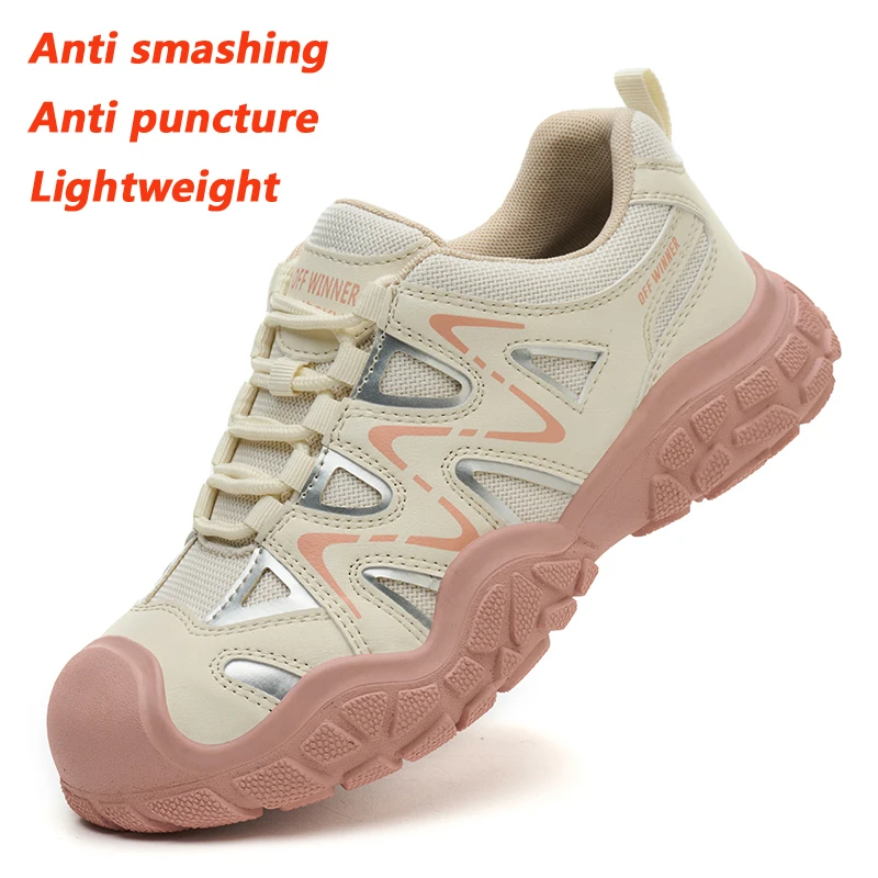 2025 New Fashion Women's Safety Shoes Lightweight Anti Smash Plastic Steel Head Anti Puncture Isolation 6kv Insulation Sneakers