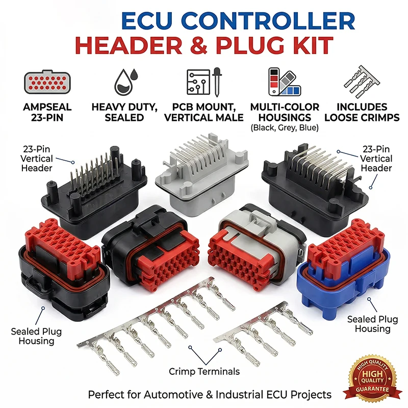 

1PCS ECU Controller 23Pin Positions AMPSEAL PCB Mount Housing Plug Header Vertical Male Connector 776228-1 770680-1