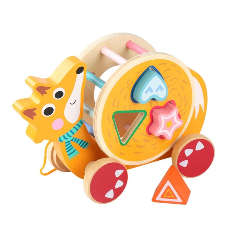 

A84F-Snail-Dragging Toy, Award-Winning Wooden Children's Toy With Shape Classifier And Drawstring.