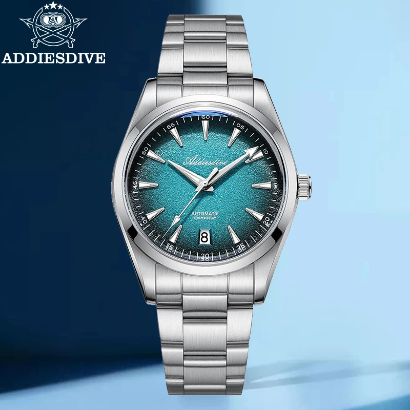 ADDIESDIVE New 39mm Men Watch AD2094 Top Brand Luxury NH35 Automatic Diving 100m Waterproof Fashion Watch 316L Stainless Steel