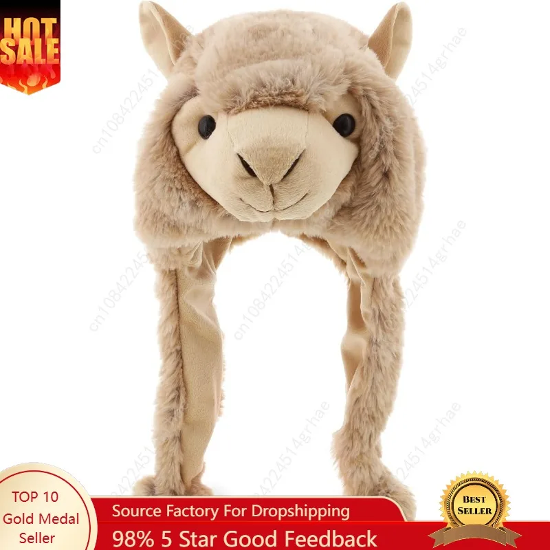 

DolliBu Plush Hat – Soft Fleece Beanie with Ear Flaps, Warm Winter Hat for Kids, Teens & Adults – Funny Costume, One Size