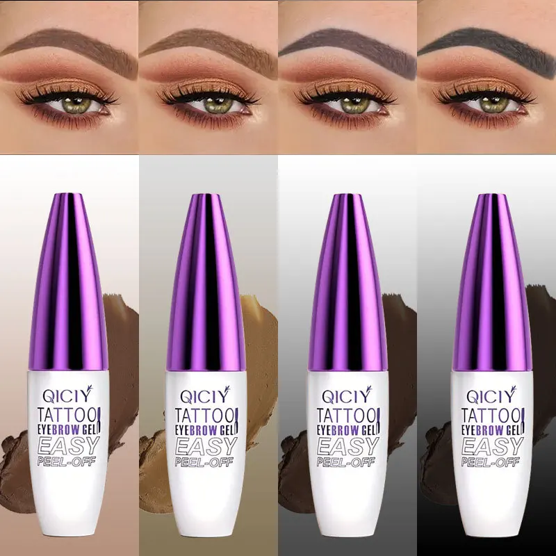 Tear Off Eyebrow Gel, Waterproof and Sweat Proof, Available in Four Colors, Long-Lasting Color Fixing, Natural Eyebrow Makeup