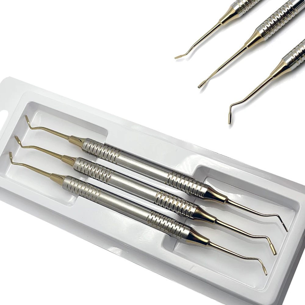 3/set Amalgam Filling Plugger Dental Composite Spatula Plated Head Filler Dental Equipment Dentist Tools