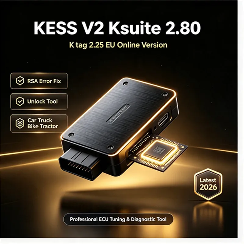 Newest KESS Ksuite 2.80 K-tag 2.25 for KESS V2 – RSA Error Fix, Unlock Tool for Car Truck Bike Tractor EU Online Version