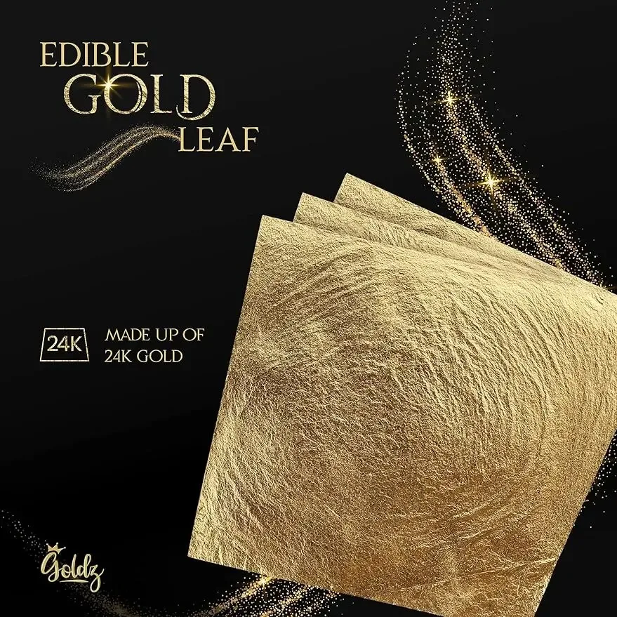 

24K Gold Leaf Sheets, Beauty Gilding Makeup Health Artwork DIY Craft