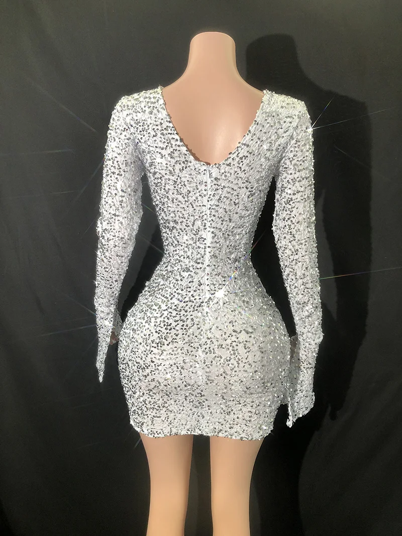 Cross-Border Sexy ort Skirt High Waist Hollow out Club Par Dr Sequin Dr Women's Faion Single oulder Dr