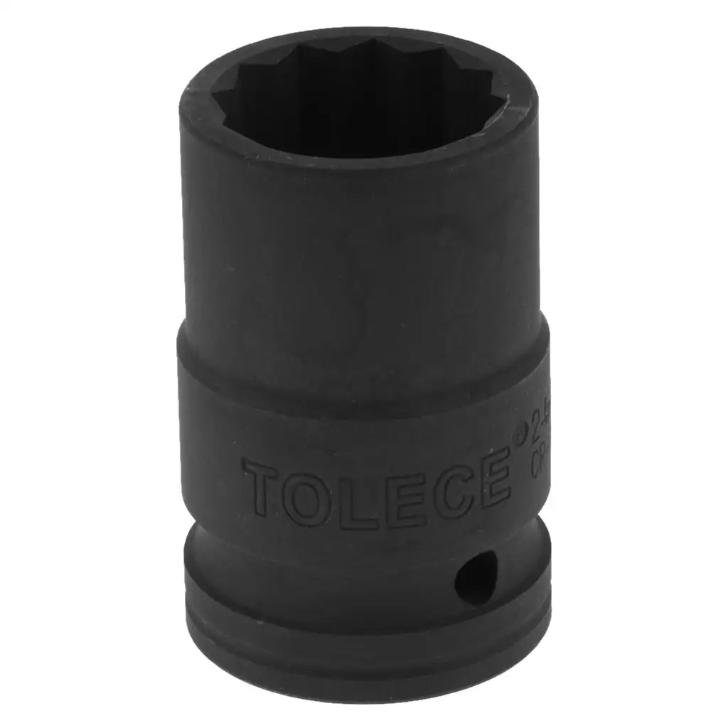 3/4-inch Square Drive 24mm Hex 12 Point Impact Socket Assembly - Black