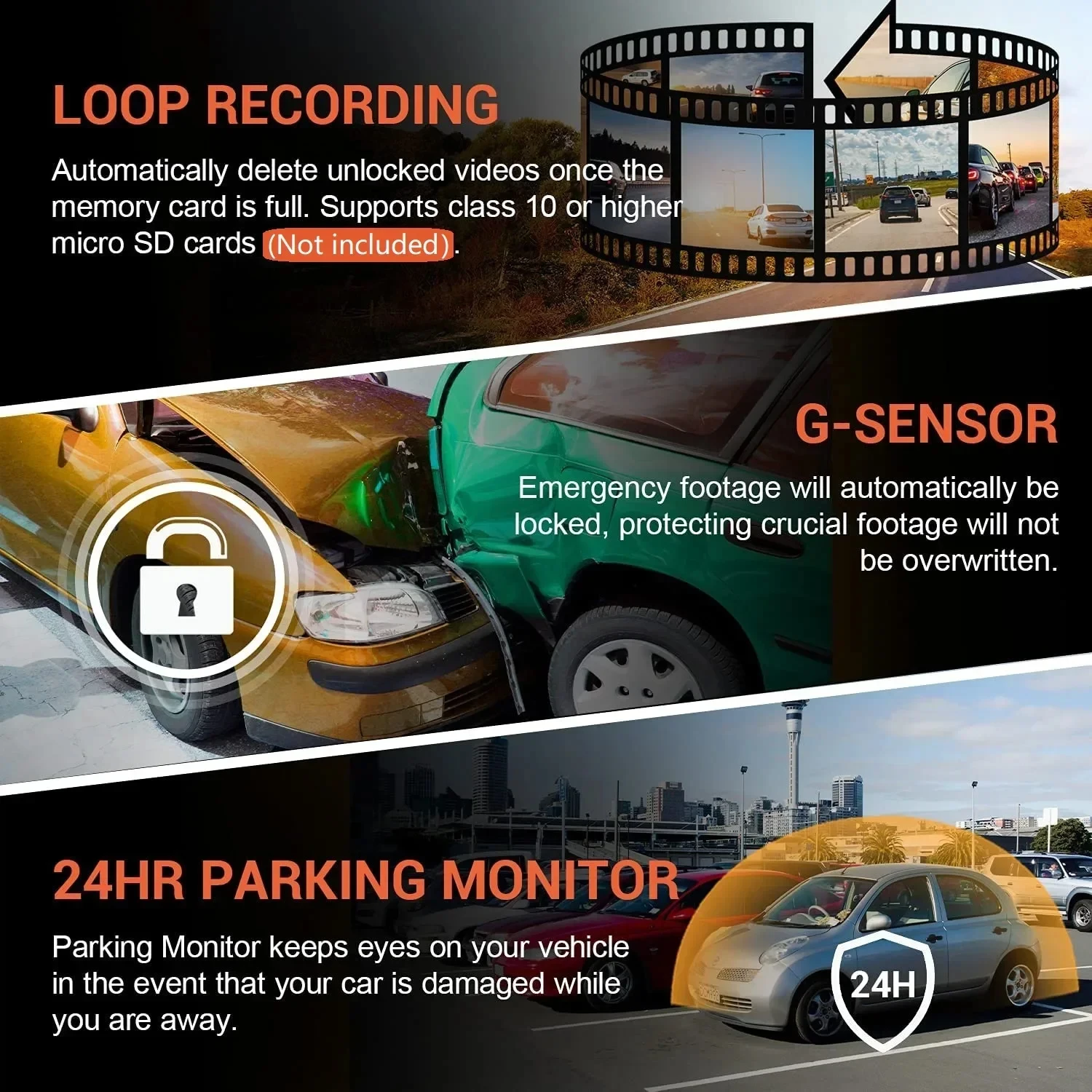 1080P Car Dvr WIFI Dash Cam for Cars Dual camera for Vehicle Recorder Video Rear View Camera Black Box car accsesories images - 6