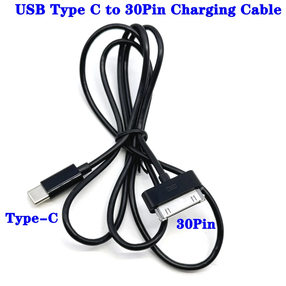 

USB Type C to 30Pin Charging Cable Connector for Phone 3G/3GS for Phone 4/4S for Pad 1 for Pad 2 PVC Data Sync Cord