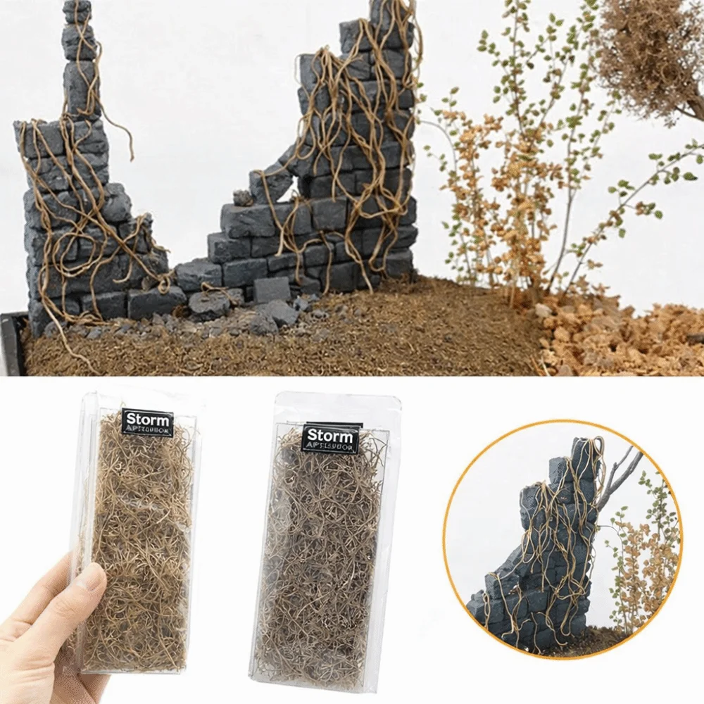 1 Box Gift Sand Table Fairy Garden Scene Model Micro Landscape Miniature Withered Rattans Simulation Tree Vines Roots