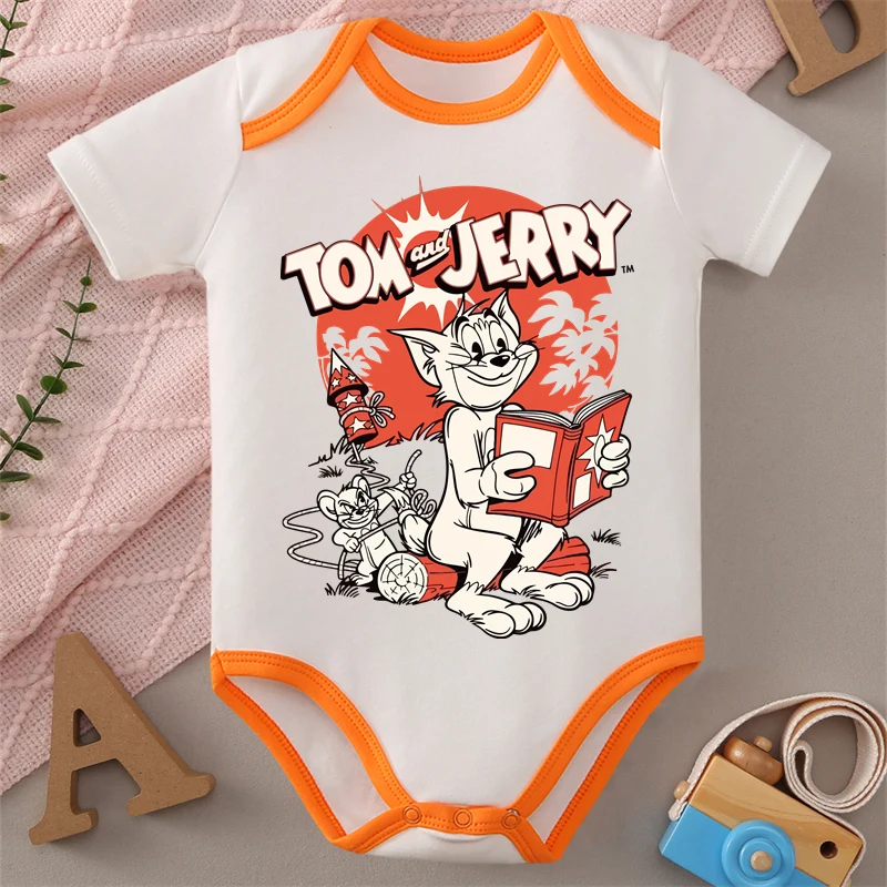 

MINISO Pure Cotton Tom and Jerry Print Soft Baby Cloths Jumpsuit Onesie Bodysuit for 0-12 Months Newborn Best Gift for Baby