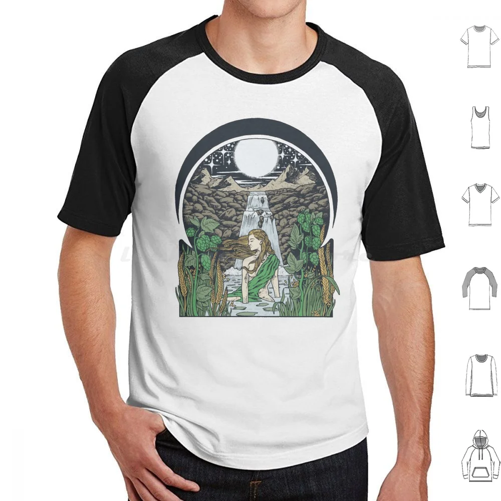 Primordial Goddess T Shirt Big Size 100% Cotton Hand Drawn Sketch Goddess Primordial Feminine Energy Tarot Tarot Water