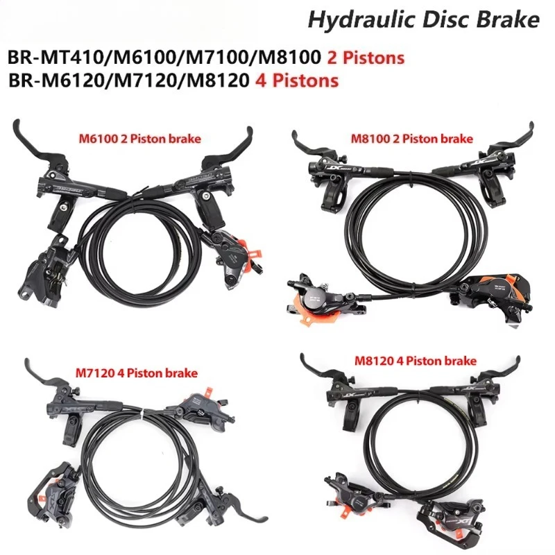 M6100 M7100 M8100 M6120 M7120 M8120 MTB BIKE Hydraulic Disc Brake Set 2 Or 4 Piston Brake Original