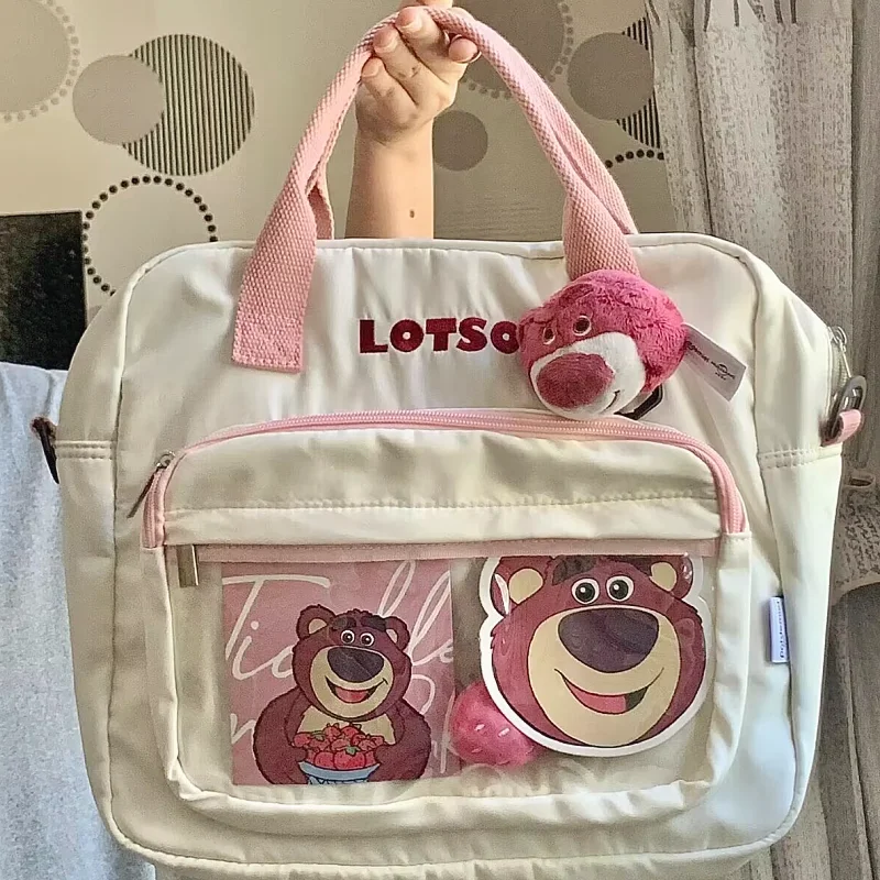 Neue Disney Buzz Lightyear Erdbeer bär Winnie Bär Handtasche Lotso Umhängetasche Student große Kapazität Laptop tasche Backpac