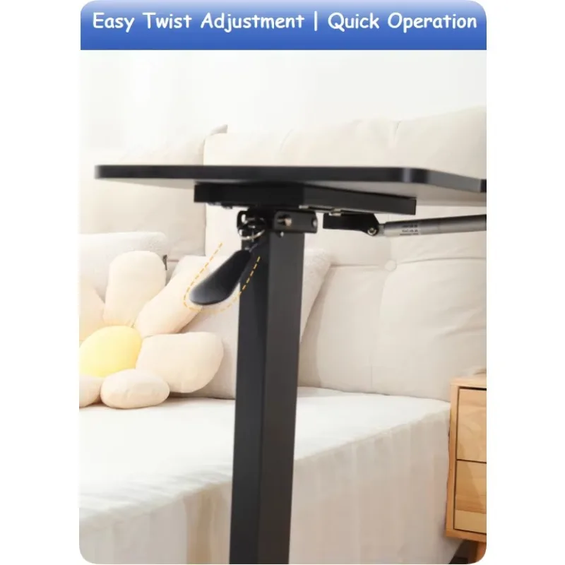 طاولة جانبية حديثة قابلة للتعديل في الارتفاع بجانب السرير، عجلات قابلة للقفل، تصميم بسيط لمطعم المكتب المنزلي #5