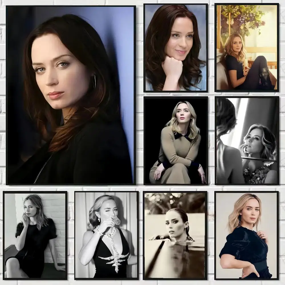 E-Emily Blunt Poster Painting Calligraphy Canvas Art Styles, Wall Art Decor, Living Room Decor