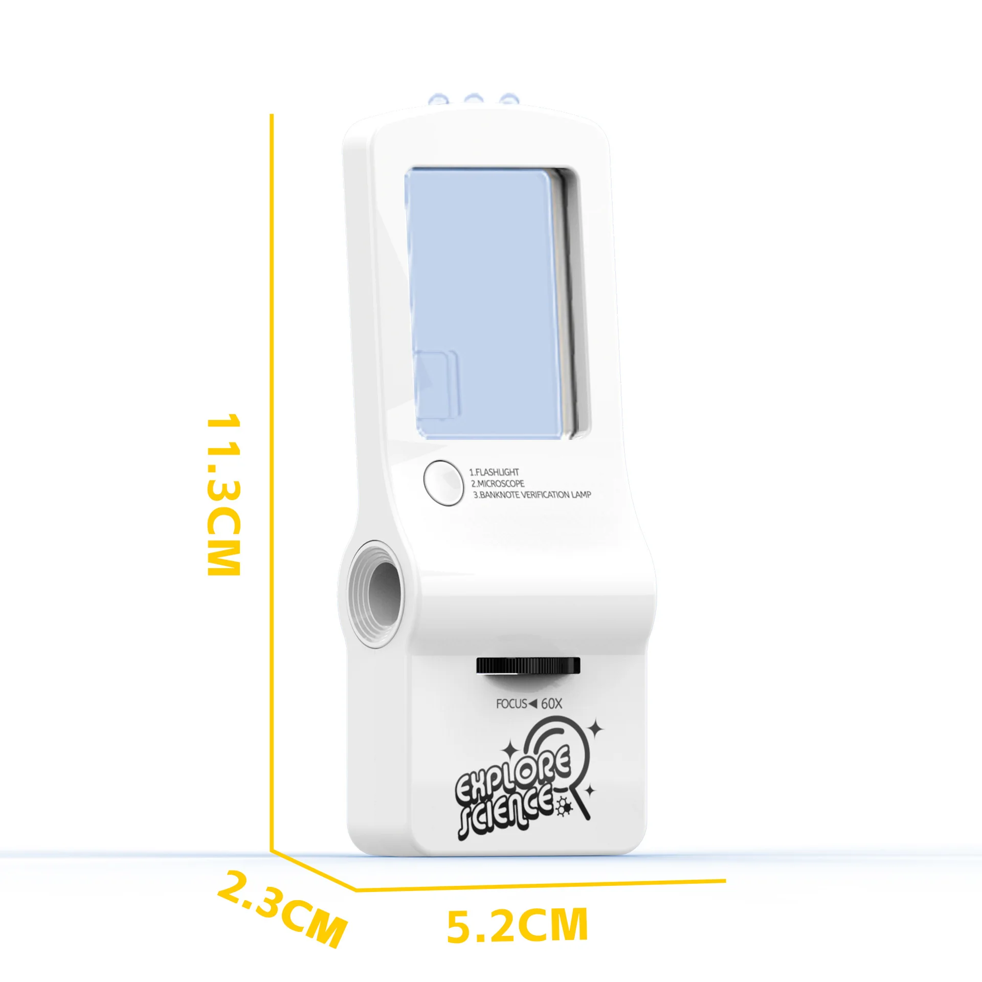 

Multifunctional Microscope 4-In-1 Mini Portable Flashlight Magnifying Glass Puzzle Educational Creative Toy